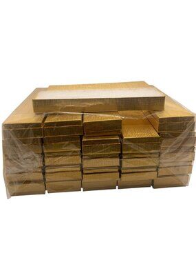 Gold Foil Jewelry Gift Box Set - Lot Of 50 Pieces Rectangular Design Perfect For